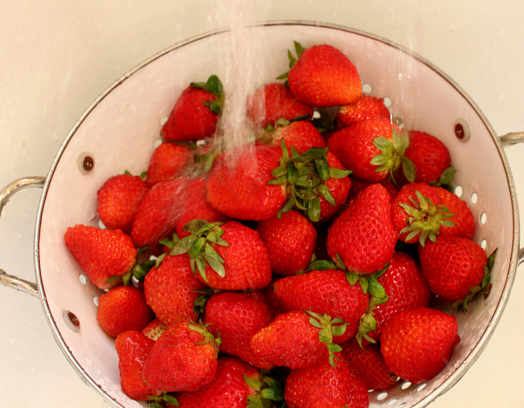 Rinsing Strawberries