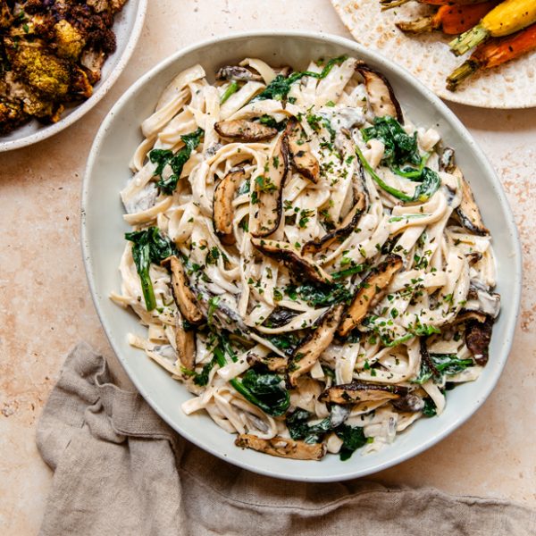 Creamy Spinach & Mushroom Pasta