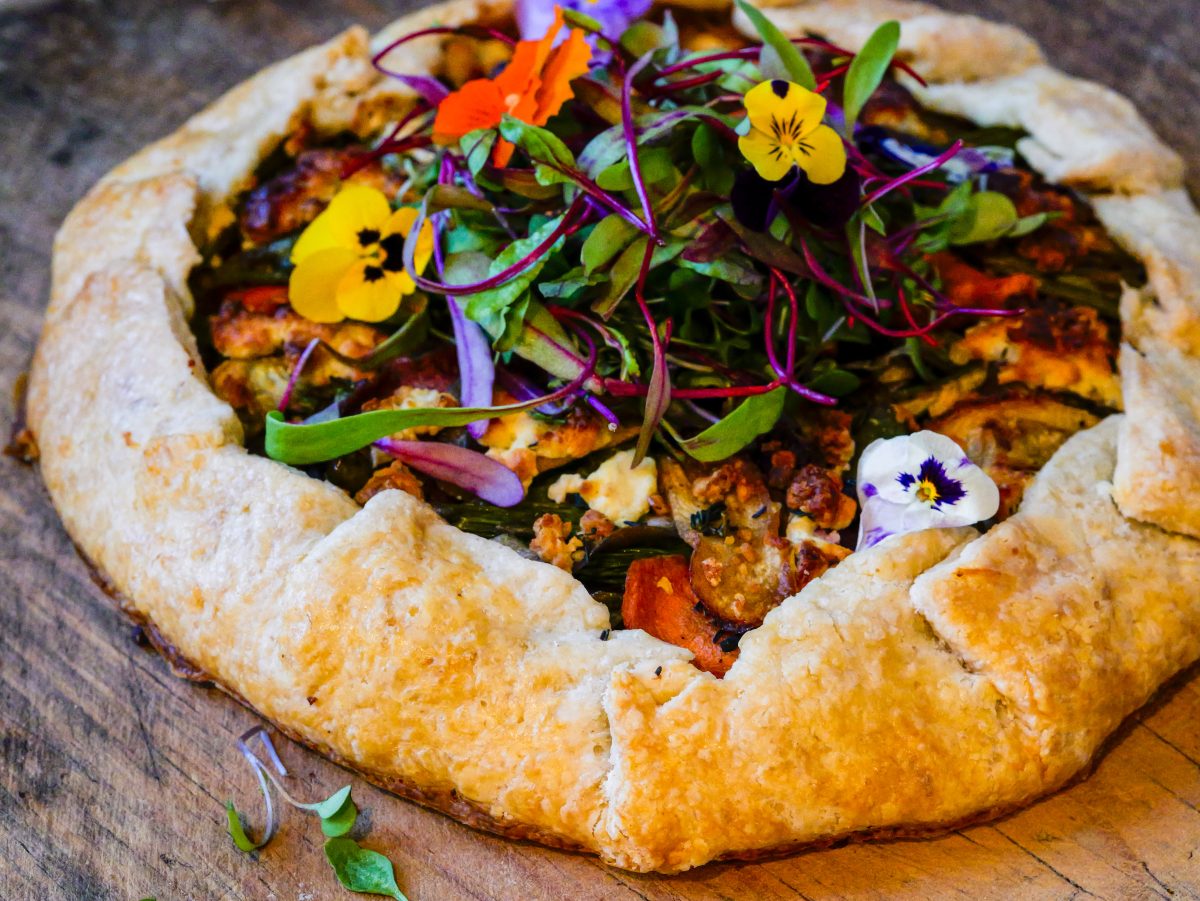Goat Cheese & Spring Vegetarian Galette