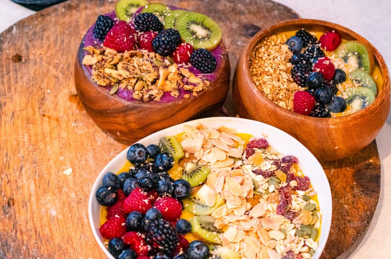 3 Vibrant Healthy Tropical Smoothie Bowls (That Actually Stay Thick!)