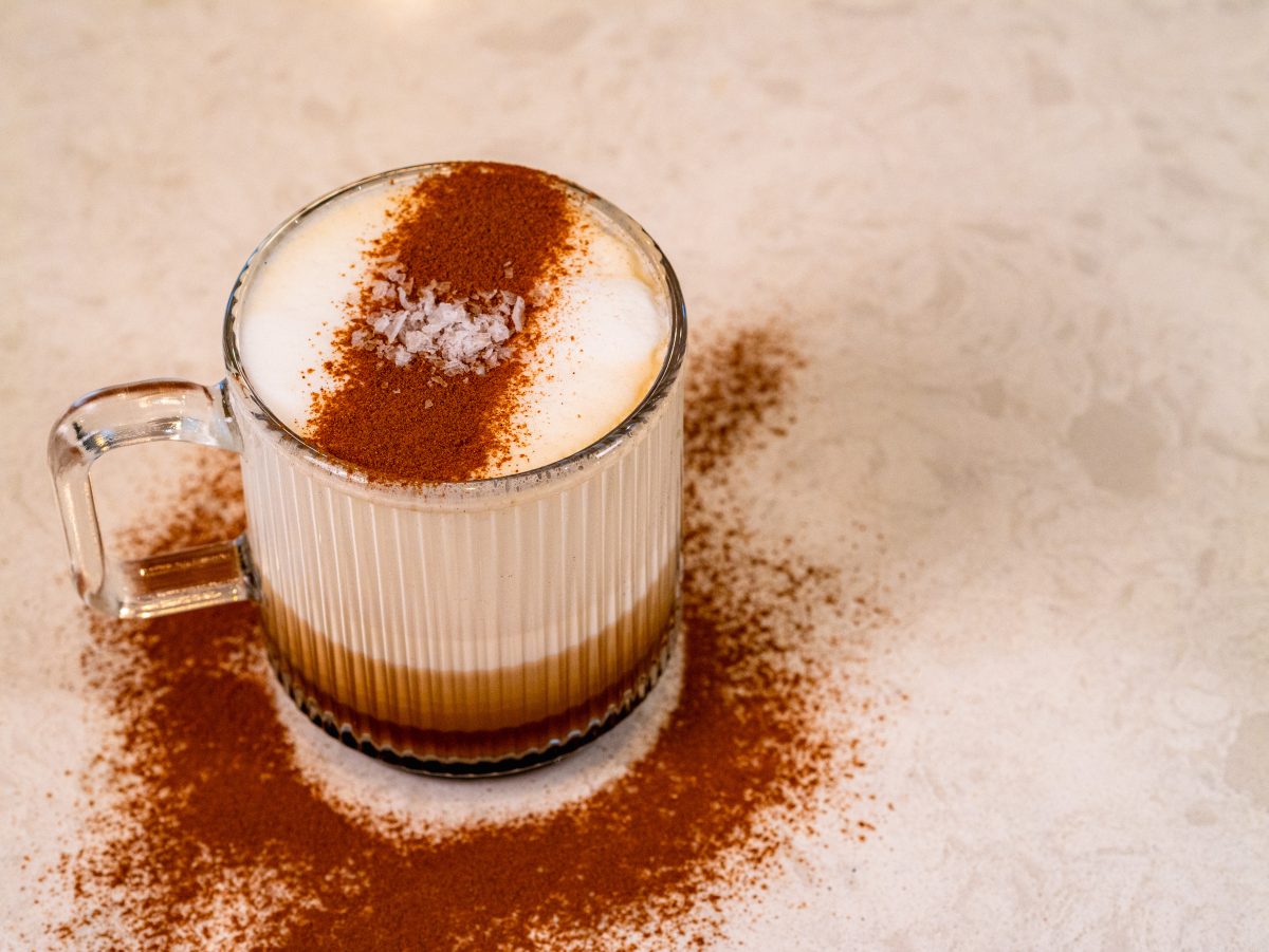 Final cup of the salted maple latte recipe